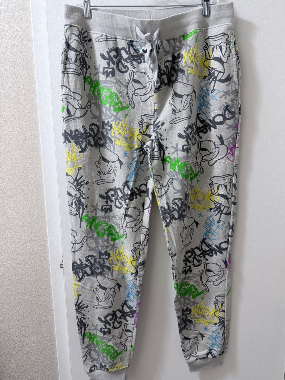 Unisex/Mens/Womens Gray Graffiti Print Jogger Pants